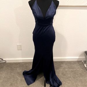 Windsor Navy Satin Dress